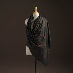 Hand natural dyed handwoven acrylic wool shawl 23