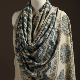 Hand natural dyed handwoven acrylic wool shawl 24