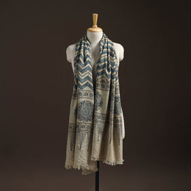 Hand natural dyed handwoven acrylic wool shawl 24