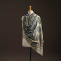 Hand natural dyed handwoven acrylic wool shawl 24