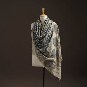 Hand natural dyed handwoven acrylic wool shawl 24