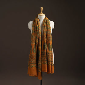 Hand natural dyed handwoven acrylic wool shawl 25