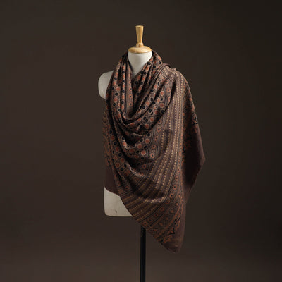 Hand natural dyed handwoven acrylic wool shawl 26