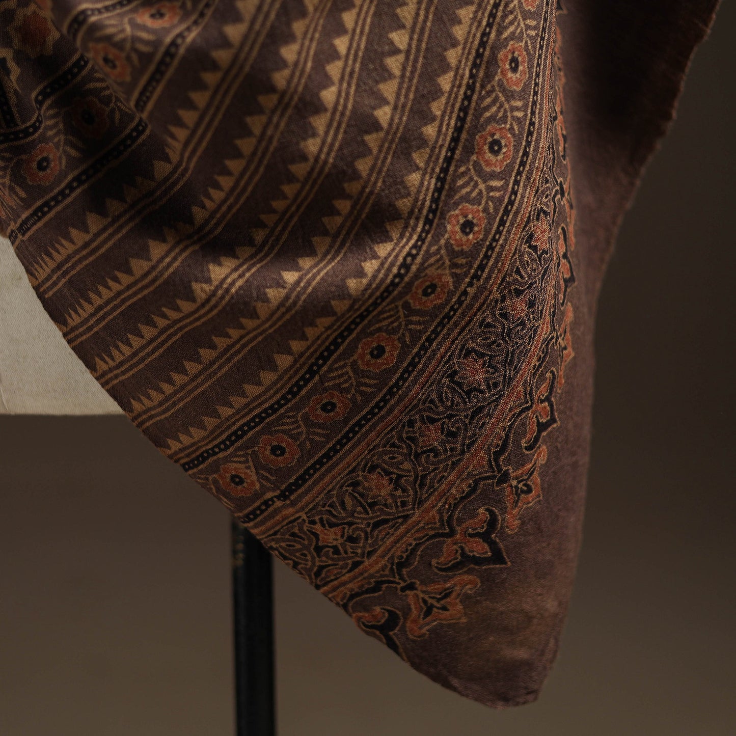 Hand natural dyed handwoven acrylic wool shawl 26