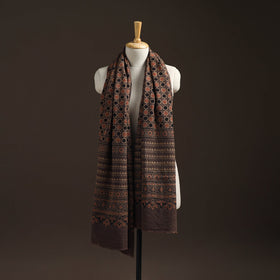 Hand natural dyed handwoven acrylic wool shawl 26