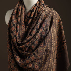 Hand natural dyed handwoven acrylic wool shawl 26