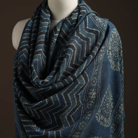 Hand natural dyed handwoven acrylic wool shawl 27