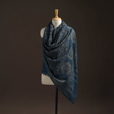 Hand natural dyed handwoven acrylic wool shawl 27