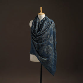 Hand natural dyed handwoven acrylic wool shawl 27