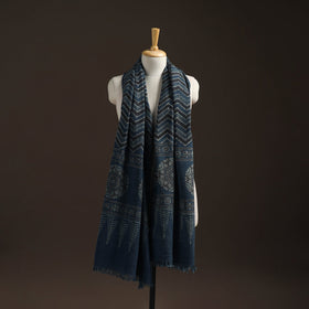 Hand natural dyed handwoven acrylic wool shawl 27