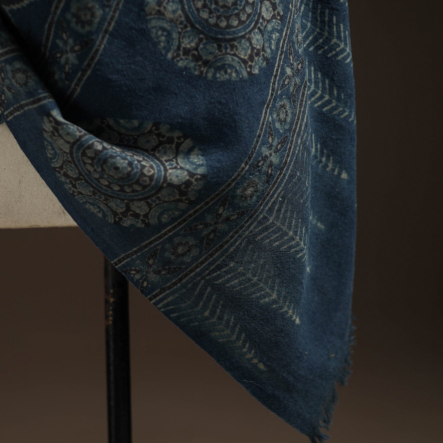 Hand natural dyed handwoven acrylic wool shawl 27