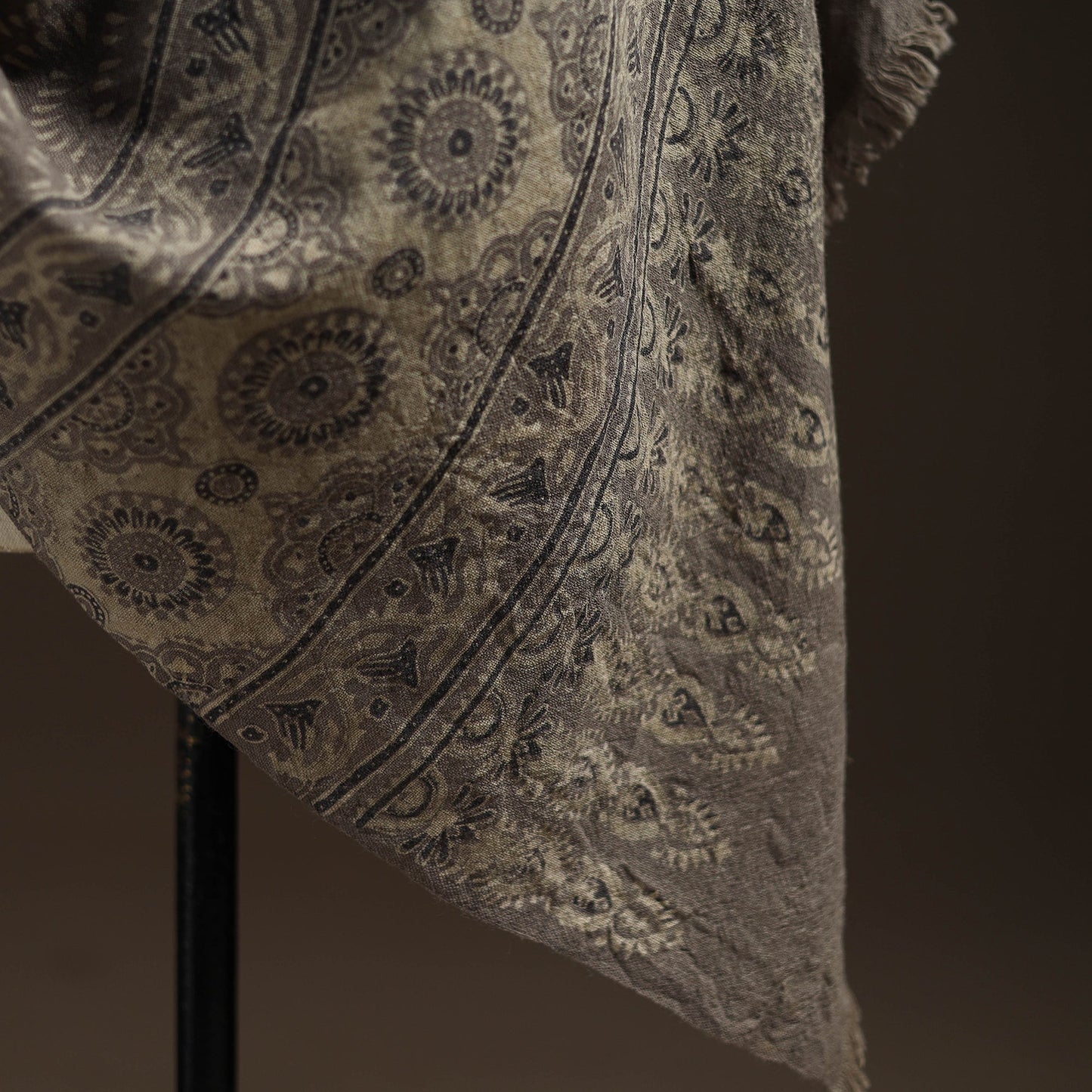 Hand natural dyed handwoven acrylic wool shawl 28