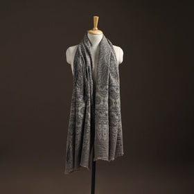 Hand natural dyed handwoven acrylic wool shawl 28