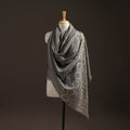 Hand natural dyed handwoven acrylic wool shawl 28