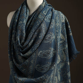 Hand natural dyed handwoven acrylic wool shawl 29