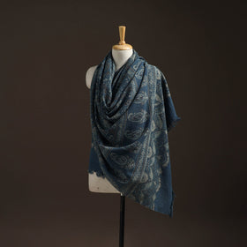 Hand natural dyed handwoven acrylic wool shawl 29