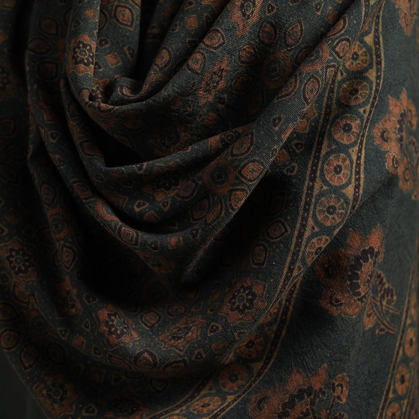 Hand natural dyed handwoven acrylic wool shawl 30