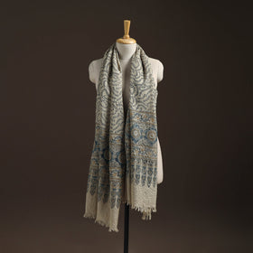 Hand natural dyed handwoven acrylic wool shawl 31