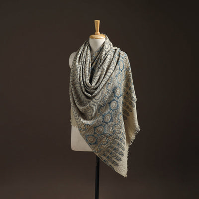 Hand natural dyed handwoven acrylic wool shawl 31