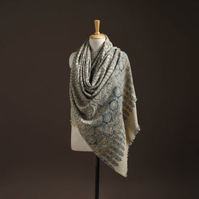 Hand natural dyed handwoven acrylic wool shawl 31