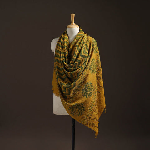 Hand natural dyed handwoven acrylic wool shawl 32