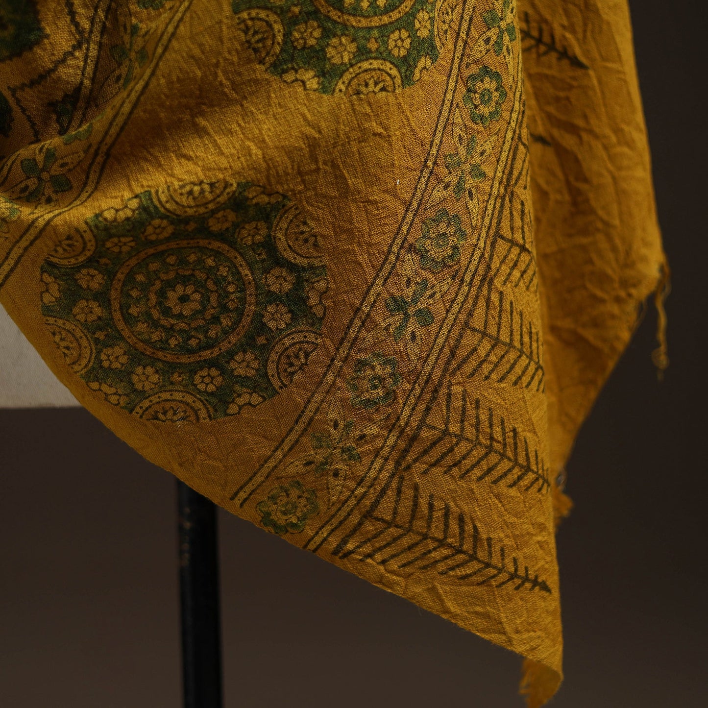 Hand natural dyed handwoven acrylic wool shawl 32