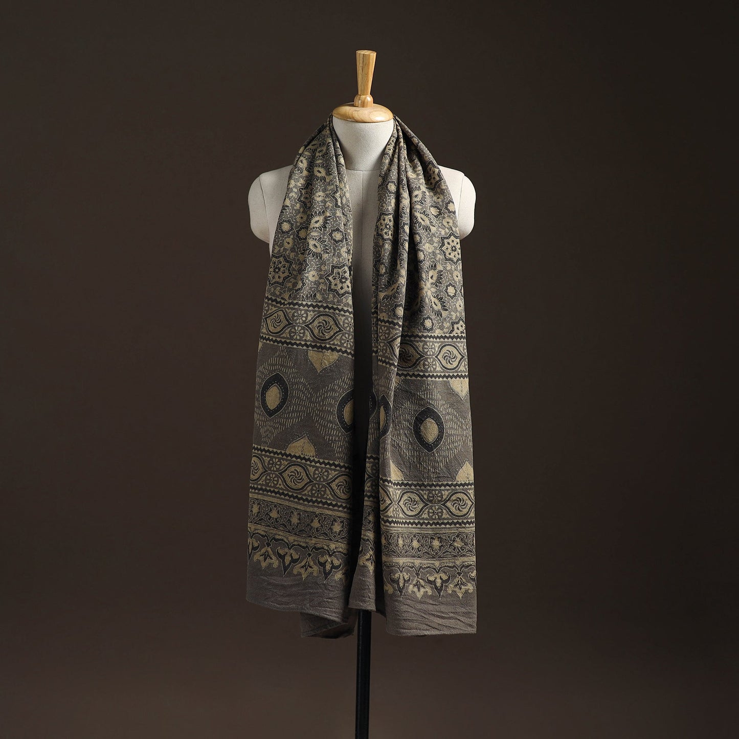 Hand natural dyed handwoven acrylic wool shawl 33