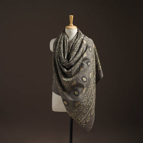 Hand natural dyed handwoven acrylic wool shawl 33