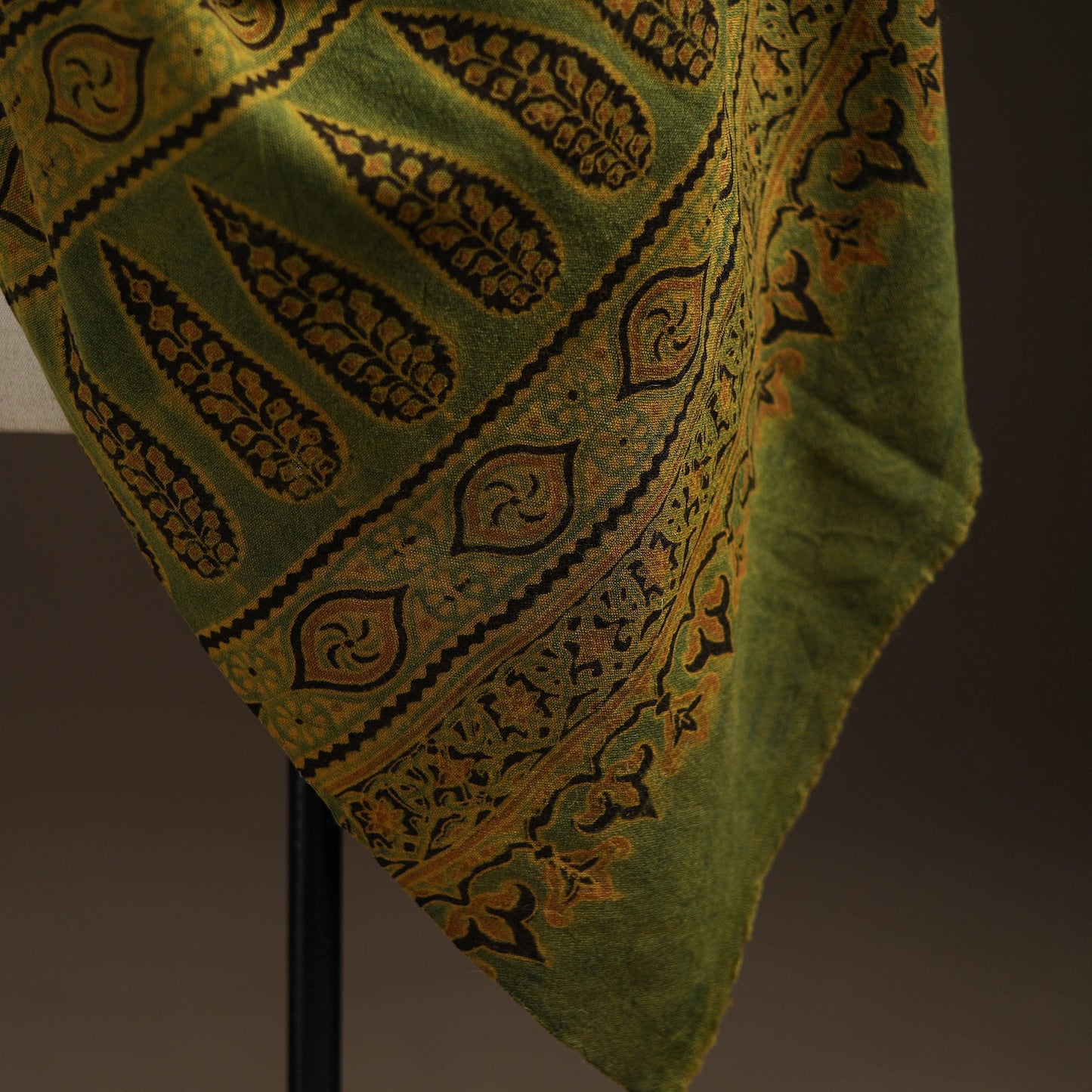 Hand natural dyed handwoven acrylic wool shawl 34