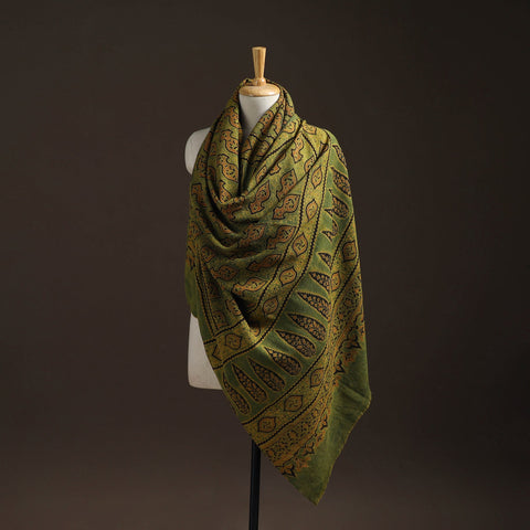 Hand natural dyed handwoven acrylic wool shawl 34