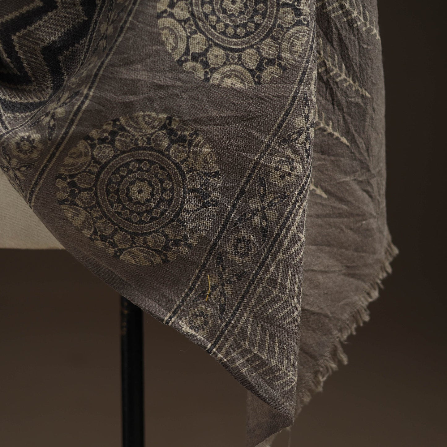 Hand natural dyed handwoven acrylic wool shawl 35