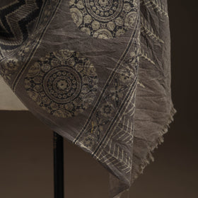 Hand natural dyed handwoven acrylic wool shawl 35