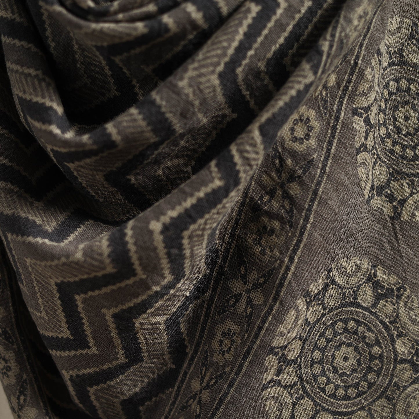 Hand natural dyed handwoven acrylic wool shawl 35