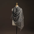 Hand natural dyed handwoven acrylic wool shawl 35