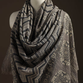 Hand natural dyed handwoven acrylic wool shawl 35