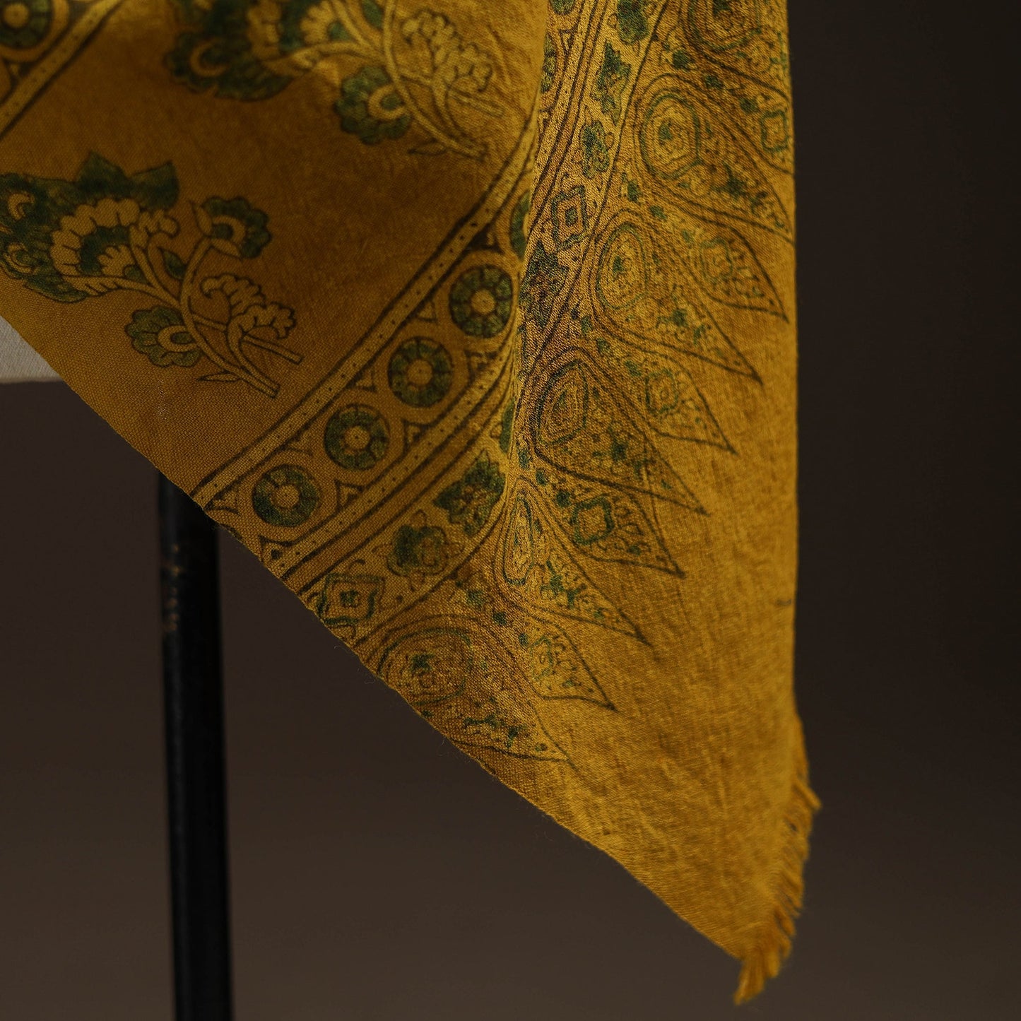 Hand natural dyed handwoven acrylic wool shawl 36