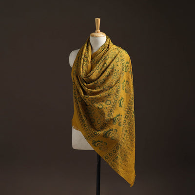 Hand natural dyed handwoven acrylic wool shawl 36