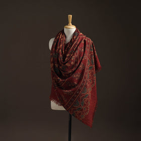 Hand natural dyed handwoven acrylic wool shawl 37