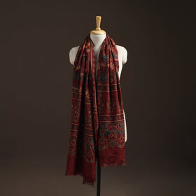 Hand natural dyed handwoven acrylic wool shawl 37