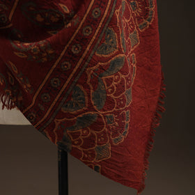 Hand natural dyed handwoven acrylic wool shawl 37