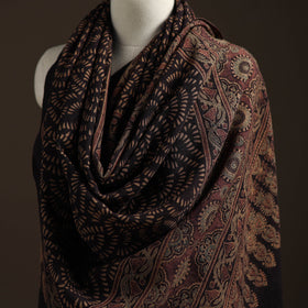 Hand natural dyed handwoven acrylic wool shawl 38