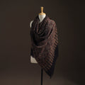 Hand natural dyed handwoven acrylic wool shawl 38