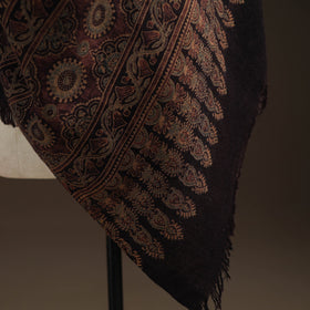 Hand natural dyed handwoven acrylic wool shawl 38