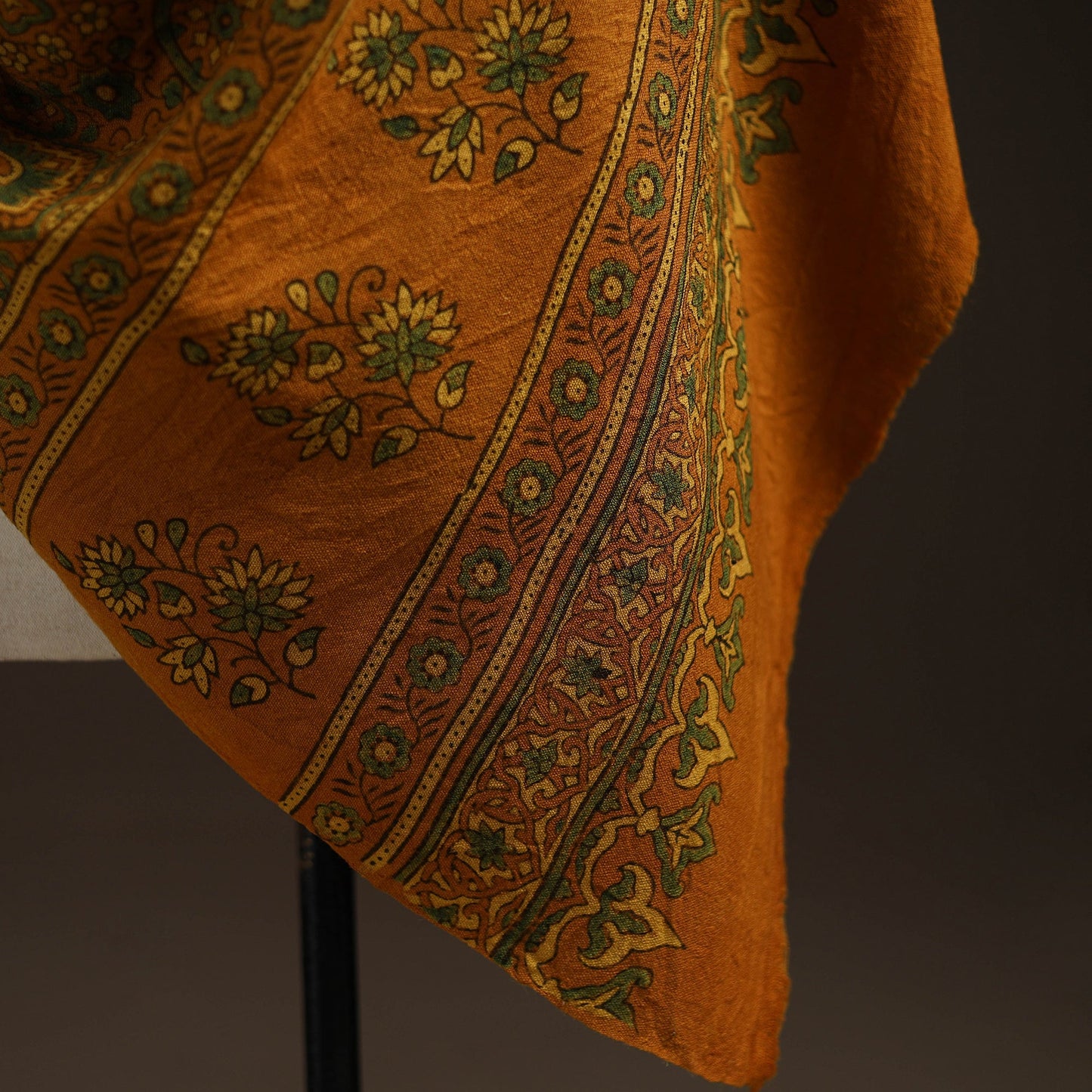 Hand natural dyed handwoven acrylic wool shawl 39