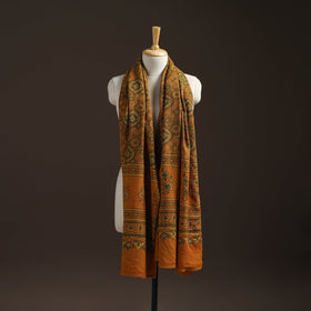 Hand natural dyed handwoven acrylic wool shawl 39