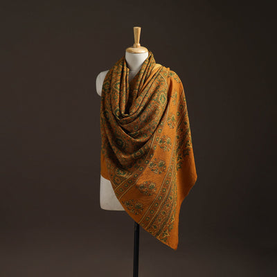 Hand natural dyed handwoven acrylic wool shawl 39
