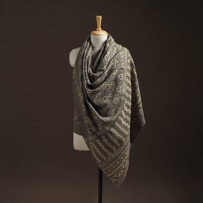 Hand natural dyed handwoven acrylic wool shawl 40