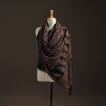Hand natural dyed handwoven acrylic wool shawl 41