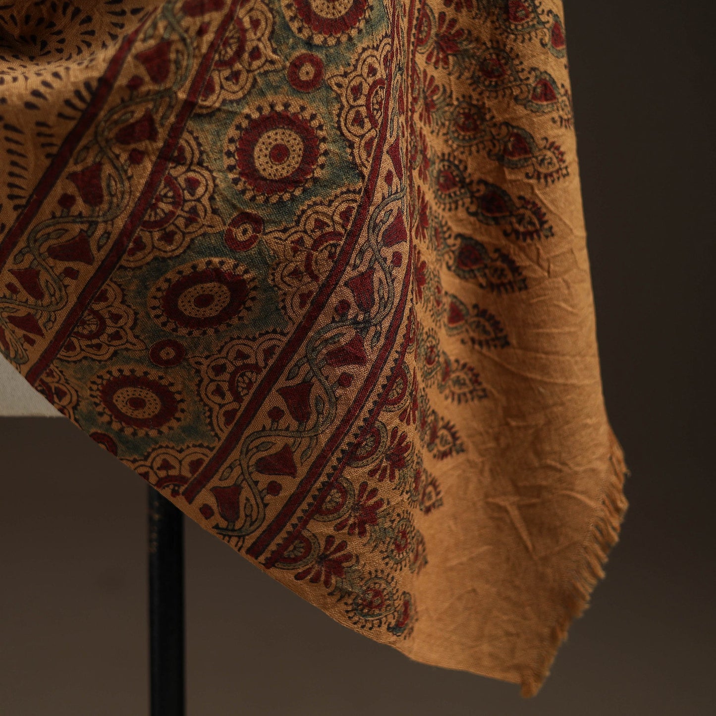 Hand natural dyed handwoven acrylic wool shawl 42