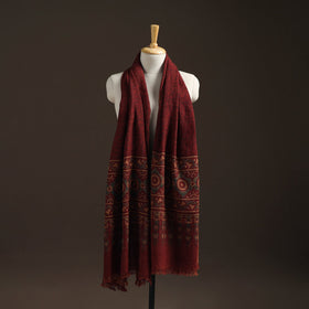 Hand natural dyed handwoven acrylic wool shawl 43